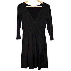 Whimsygoth Faux Wrap 3/4 Sleeve Deep V-Neck Y2k Grunge Mini Dress NWT Size M